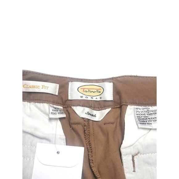 Talbots classic fit stretch tan pants  women's 12W NWT - Picture 3 of 4